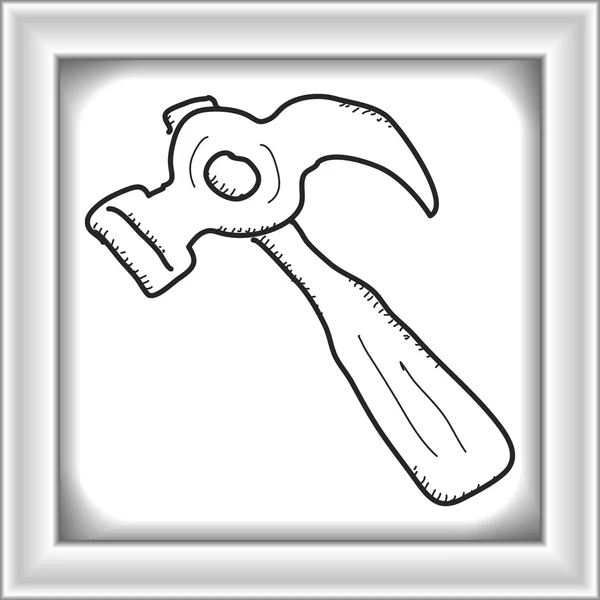 Simple doodle of a hammer — Stock Vector