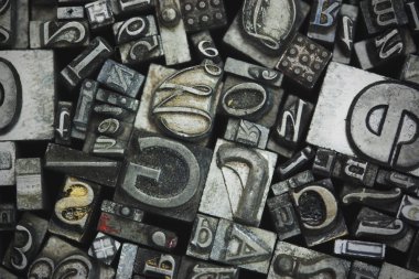 Yazı kümesi harflerin yakın çekim