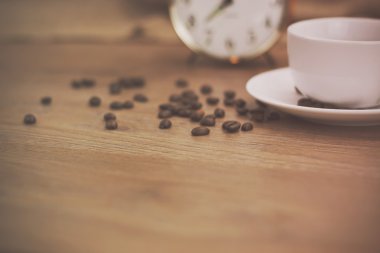 Rustik çerçevede bir kahve fincanı