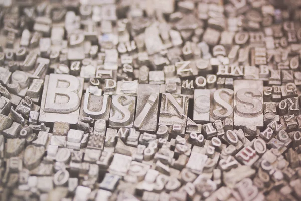 Närbild på monterat brev med ordet Business — Stockfoto