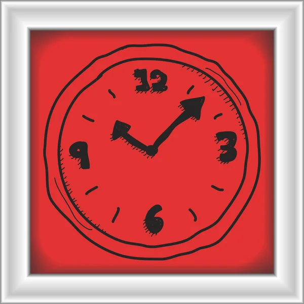 Simple gribouillage d'horloge — Image vectorielle
