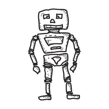 Bir robot basit doodle