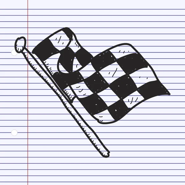 Простые каракули клетчатого флага — стоковый вектор