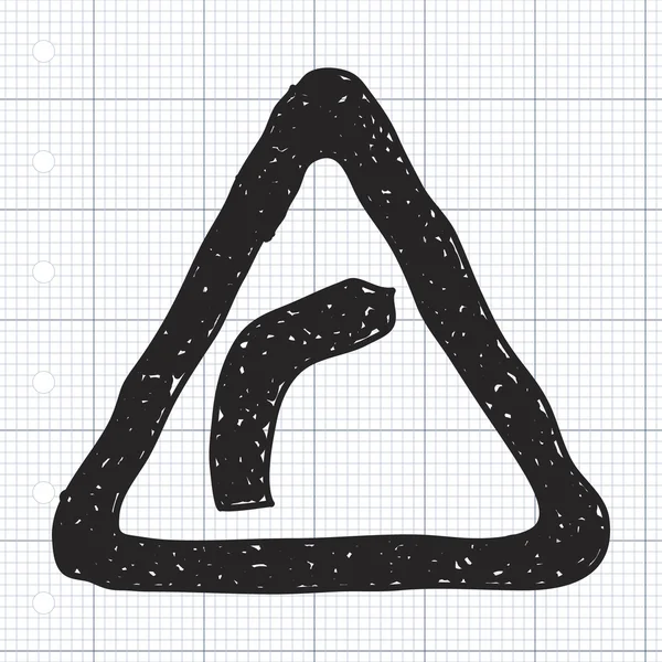 Bir yol işaret basit doodle — Stok Vektör