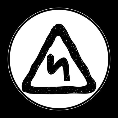 Bir yol işaret basit doodle