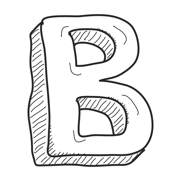 Mektup B basit doodle — Stok Vektör