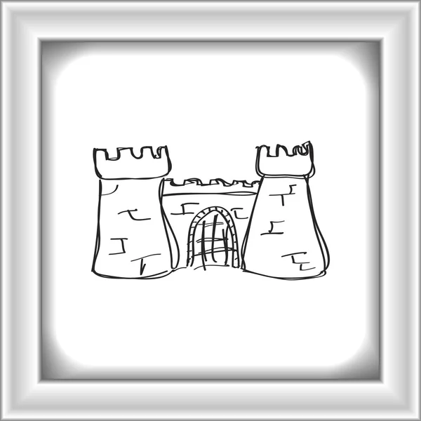 城の単純な落書き — ストックベクタ