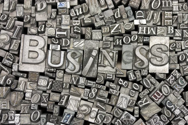 Close up of typeset letters with the word Business — Stock Photo, Image