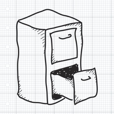 Bir dosya dolabı basit doodle