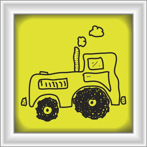 Jednoduchý doodle traktoru — Stockový vektor