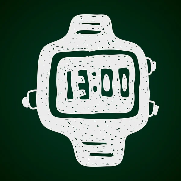 Garabato simple de un reloj digital — Vector de stock