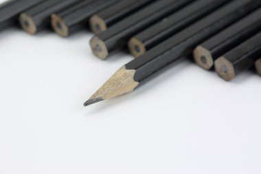 Kalemler bir çizgi yakın çekim