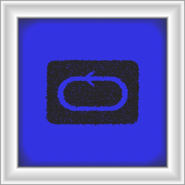 Simple gribouillage d'un bouton de répétition — Image vectorielle