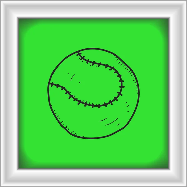 Doodle simples de uma bola de tênis — Vetor de Stock