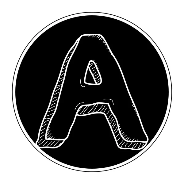 Simple doodle of the letter A — Stock Vector