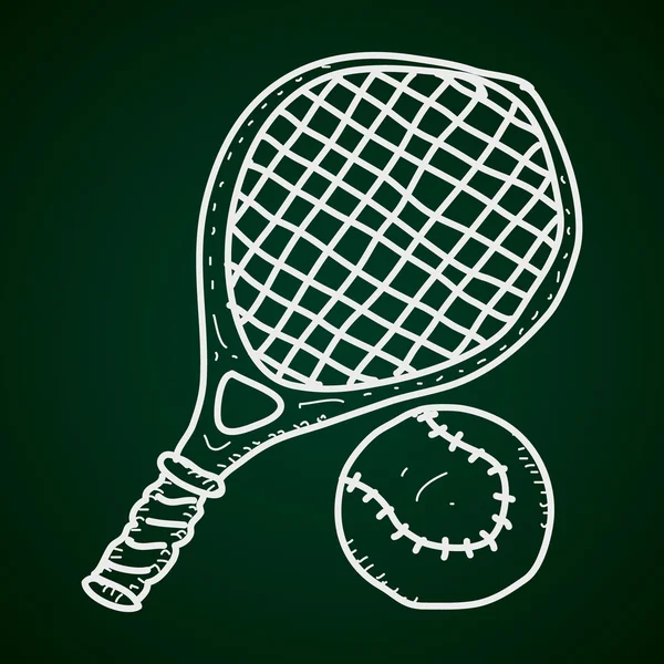 Bir tenis raketi basit doodle — Stok Vektör