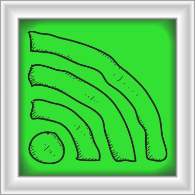 Bir wi-fi sembol basit doodle