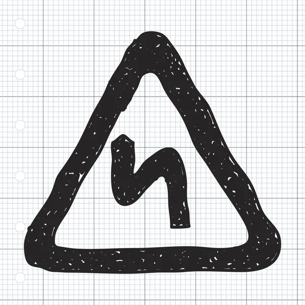 Einfaches Doodle eines Verkehrszeichens — Stockvektor