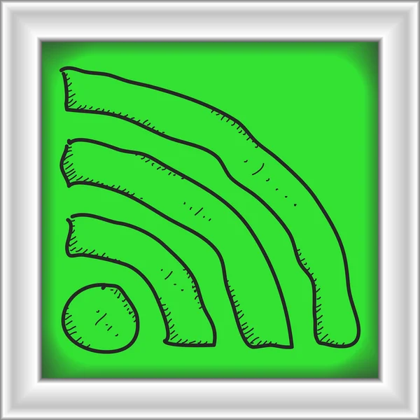 Eenvoudige doodle van een wi-fi symbool — Stockvector