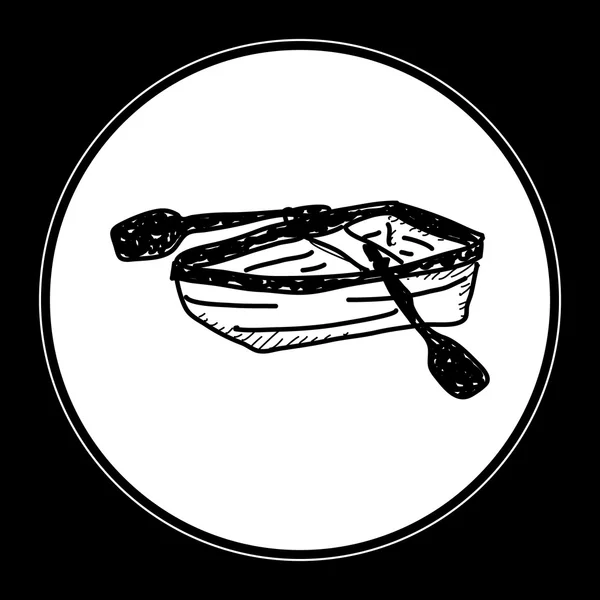 手漕ぎボートの簡単な落書き — ストックベクタ