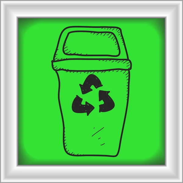 Jednoduchý doodle recyklační koše — Stockový vektor