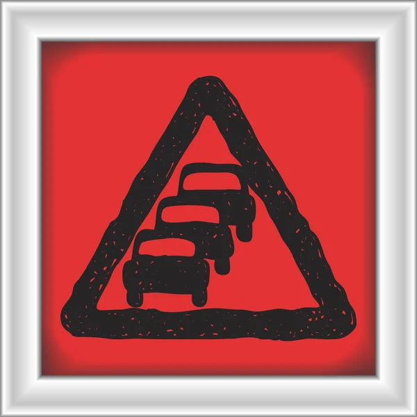 Einfaches Doodle eines Verkehrszeichens — Stockvektor