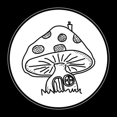 Bir mantar basit doodle