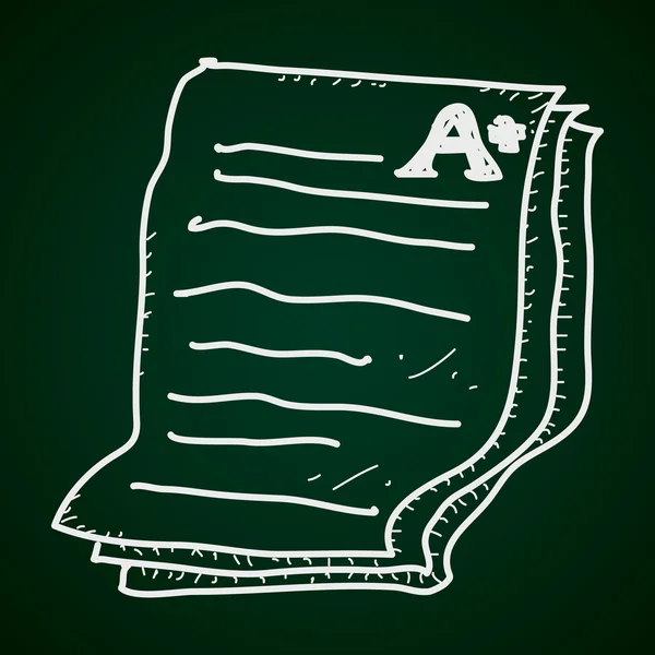 Απλή doodle του ένα χαρτί για εξετάσεις δείχνουν ένα συν — Διανυσματικό Αρχείο