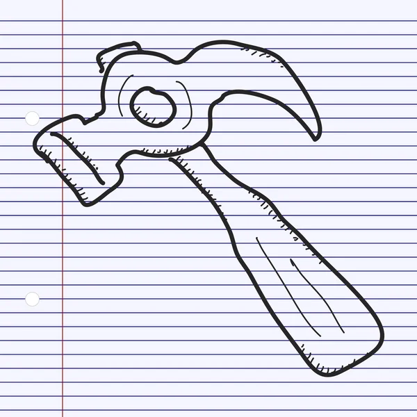 Egyszerű doodle egy kalapács — Stock Vector