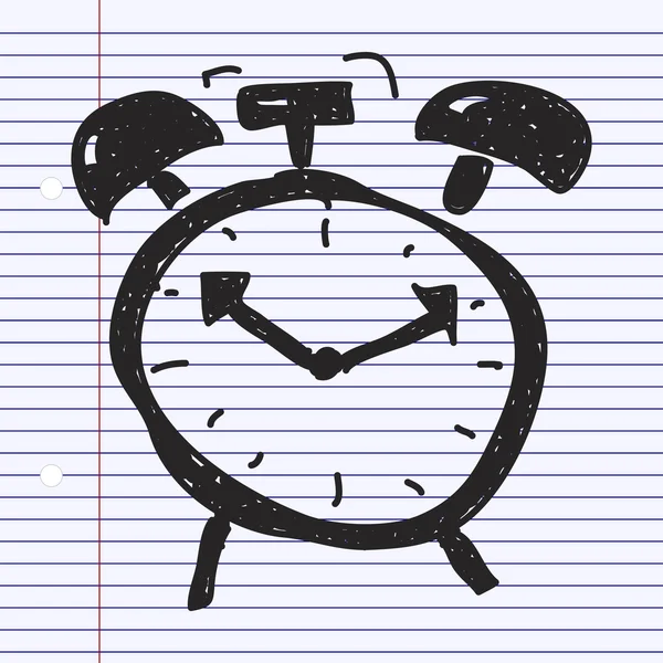 Απλή doodle του ένα ρολόι συναγερμών — Διανυσματικό Αρχείο