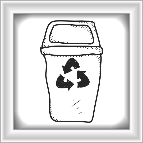 Jednoduchý doodle recyklační koše — Stockový vektor