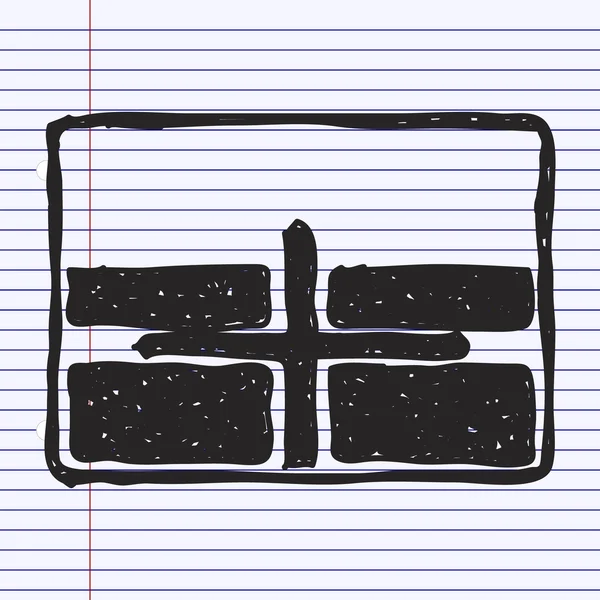 Enkla doodle för ett road tecken visar vägskäl — Stock vektor