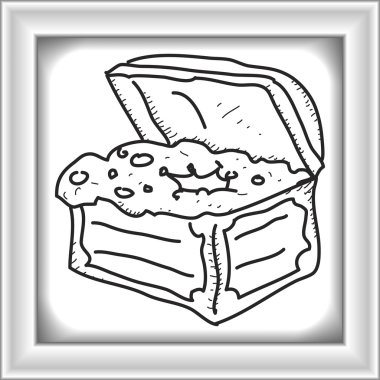 Bir hazine sandığı basit doodle