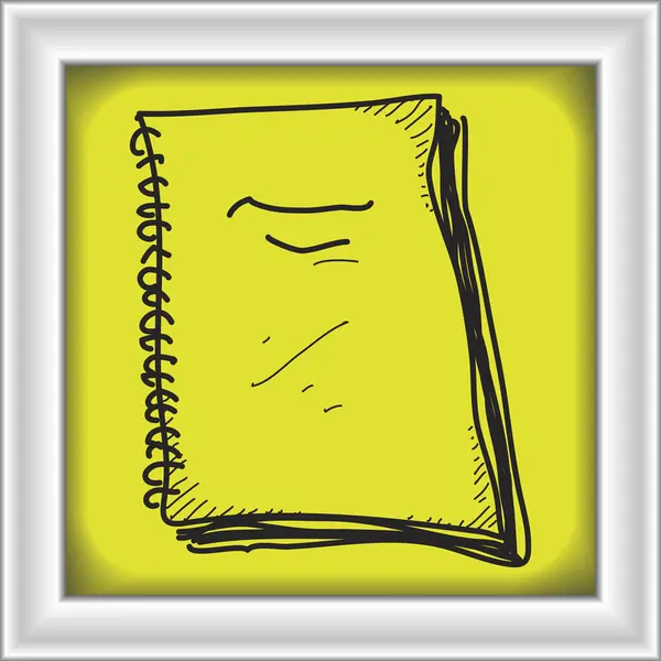 Einfaches Doodle eines Notizbuchs — Stockvektor