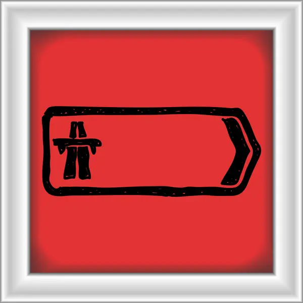 Simple gribouillage d'un panneau indiquant la direction — Image vectorielle