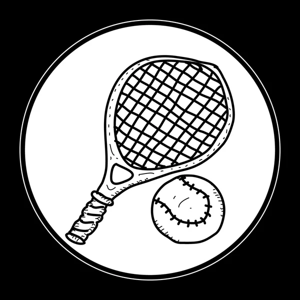 Bir tenis raketi basit doodle — Stok Vektör