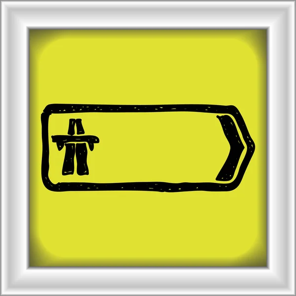 Einfaches Doodle eines Verkehrszeichens, das die Richtung angibt — Stockvektor