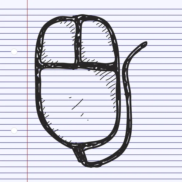 Απλή doodle του ένα ποντίκι υπολογιστών — Διανυσματικό Αρχείο