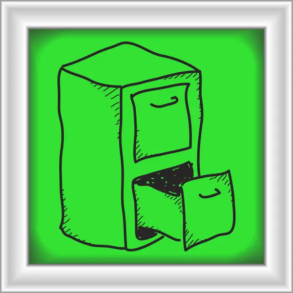 Enkla doodle för ett arkivskåp — Stock vektor