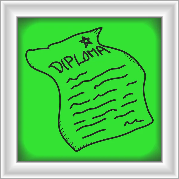 Doodle simples de um diploma — Vetor de Stock