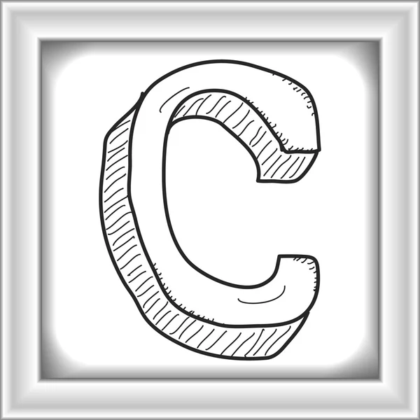 C mektubunun basit doodle — Stok Vektör