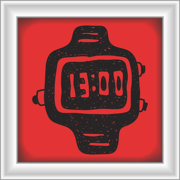 간단한 낙서의 디지털 시계 — 스톡 벡터