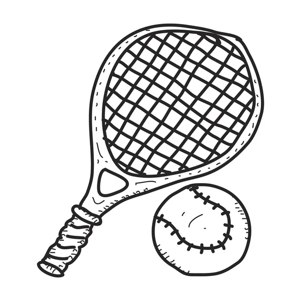 Doodle simples de uma raquete de tênis — Vetor de Stock
