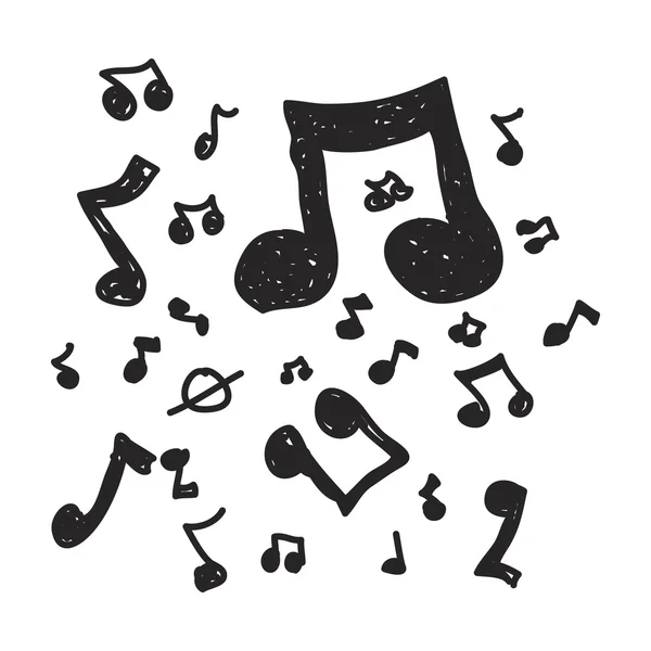 Simple garabato de notas musicales — Vector de stock