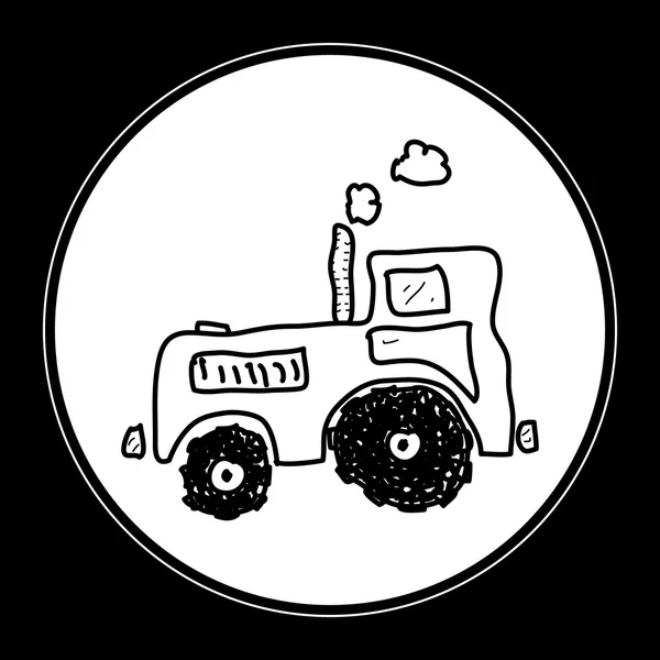 Простые каракули трактора — стоковый вектор