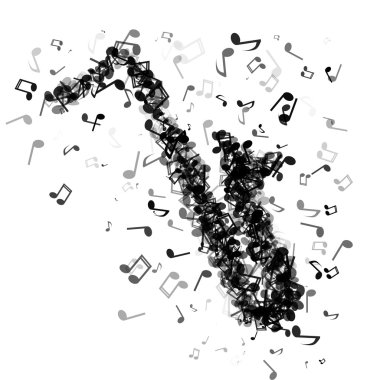 Saxaphone made from different music notes clipart