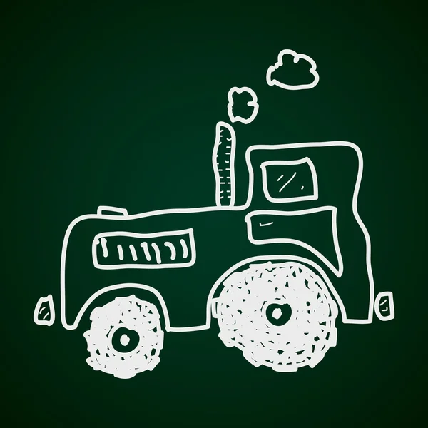 Doodle simple d'un tracteur — Image vectorielle