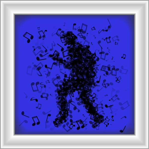 Mann aus Musiknoten tanzend — Stockvektor