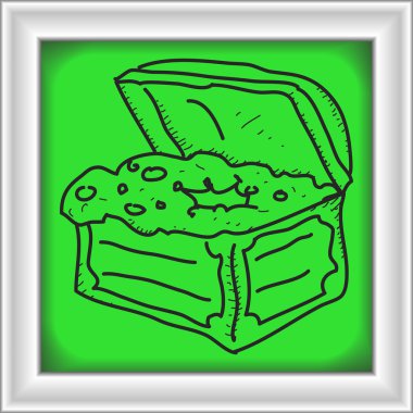 Bir hazine sandığı basit doodle