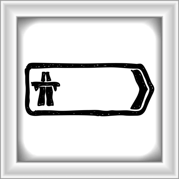Einfaches Doodle eines Verkehrszeichens, das die Richtung angibt — Stockvektor